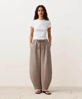 Pantalones de globo 100 % lino