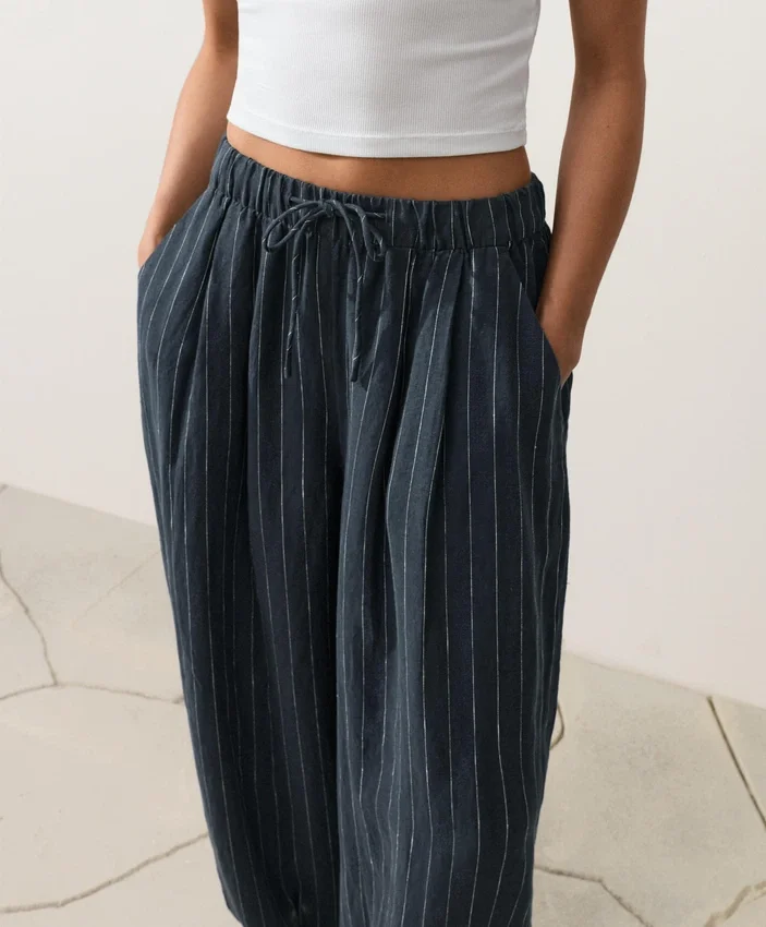 Pantalones de globo 100 % lino Pantalones de globo 100 % lino