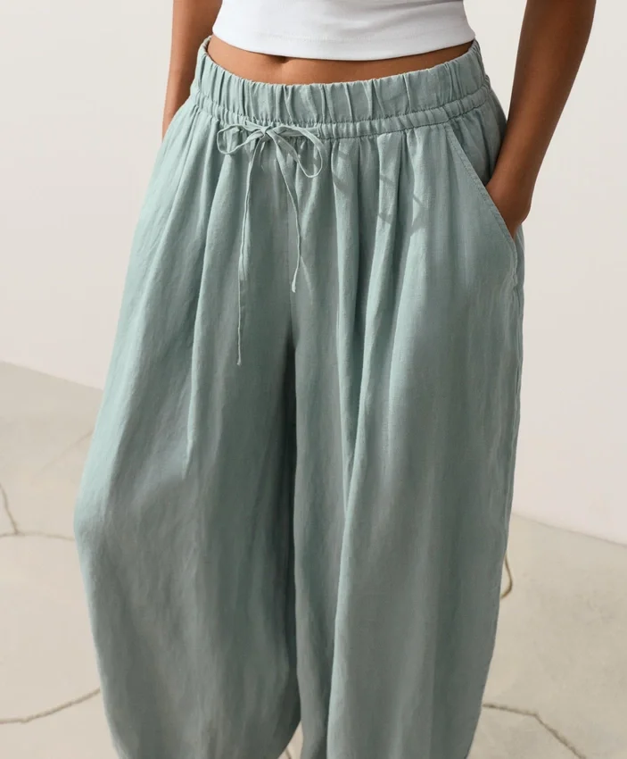 Pantalones de globo 100 % lino Pantalones de globo 100 % lino