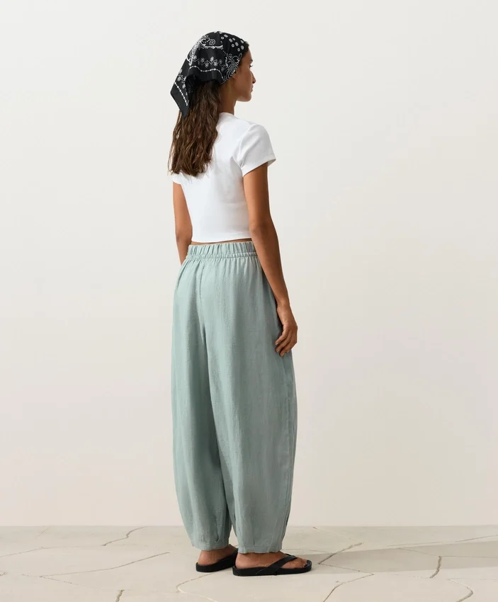 Pantalones de globo 100 % lino Pantalones de globo 100 % lino