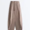Pantalones de globo 100 % lino