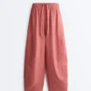 Pantalones de globo 100 % lino Pantalones de globo 100 % lino