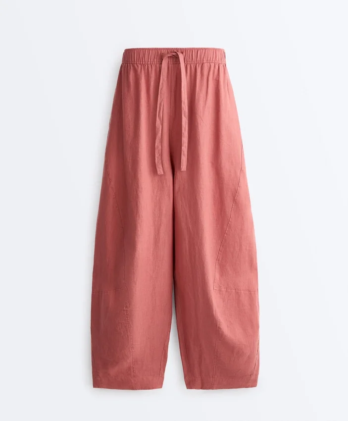 Pantalones de globo 100 % lino Pantalones de globo 100 % lino