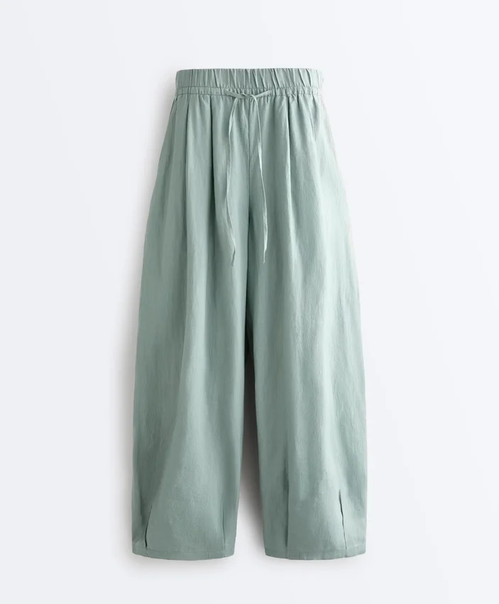 Pantalones de globo 100 % lino Pantalones de globo 100 % lino