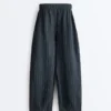 Pantalones de globo 100 % lino Pantalones de globo 100 % lino