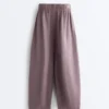 Pantalones de globo 100 % lino