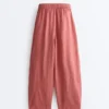 Pantalones de globo 100 % lino Pantalones de globo 100 % lino