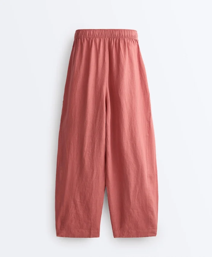 Pantalones de globo 100 % lino Pantalones de globo 100 % lino