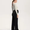 Pantalones de maternidad cálidos de corte recto