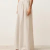 Pantalones de pierna ancha 100 % lino