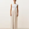 Pantalones de pierna ancha 100 % lino