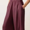 Pantalones de pierna ancha 100 % lino Pantalones de pierna ancha 100 % lino