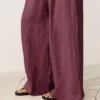 Pantalones de pierna ancha 100 % lino Pantalones de pierna ancha 100 % lino