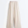 Pantalones de pierna ancha 100 % lino