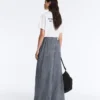 Pantalones de pierna ancha a cuadros de mezcla de algodón