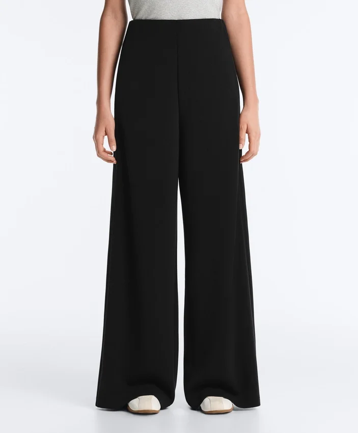 Pantalones de pierna ancha con modal Soft Touch y dobladillo calado Pantalones de pierna ancha con modal Soft Touch y dobladillo calado