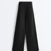 Pantalones de pierna ancha con modal Soft Touch y dobladillo calado Pantalones de pierna ancha con modal Soft Touch y dobladillo calado