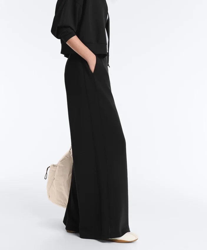 Pantalones de pierna ancha con modal Soft Touch y dobladillo calado Pantalones de pierna ancha con modal Soft Touch y dobladillo calado