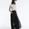 Pantalones de pierna ancha con modal Soft Touch y dobladillo calado Pantalones de pierna ancha con modal Soft Touch y dobladillo calado