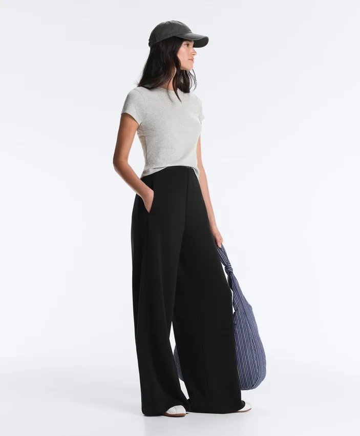 Pantalones de pierna ancha con modal Soft Touch y dobladillo calado Pantalones de pierna ancha con modal Soft Touch y dobladillo calado
