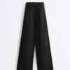 Pantalones de pierna ancha con modal Soft Touch y dobladillo calado Pantalones de pierna ancha con modal Soft Touch y dobladillo calado