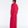 Pantalones de pierna ancha con pliegues de piqué y algodón Pantalones de pierna ancha con pliegues de piqué y algodón