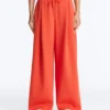 Pantalones de pierna ancha de algodón piqué con pliegues