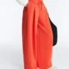 Pantalones de pierna ancha de algodón piqué con pliegues
