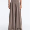 Pantalones de pierna ancha de modal Soft Touch con cintura tipo corsé Pantalones de pierna ancha de modal Soft Touch con cintura tipo corsé