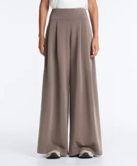 Pantalones de pierna ancha de modal Soft Touch con cintura tipo corsé