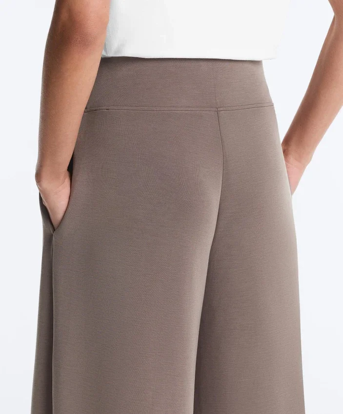 Pantalones de pierna ancha de modal Soft Touch con cintura tipo corsé Pantalones de pierna ancha de modal Soft Touch con cintura tipo corsé