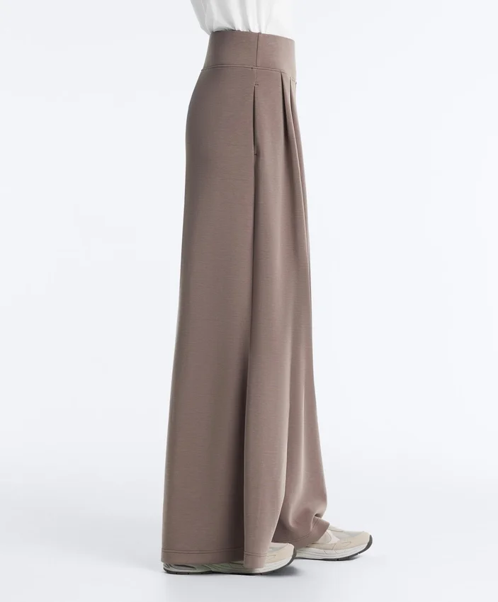 Pantalones de pierna ancha de modal Soft Touch con cintura tipo corsé Pantalones de pierna ancha de modal Soft Touch con cintura tipo corsé