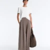 Pantalones de pierna ancha de modal Soft Touch con cintura tipo corsé Pantalones de pierna ancha de modal Soft Touch con cintura tipo corsé