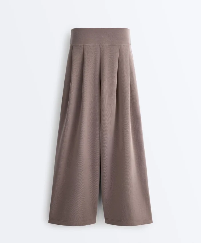 Pantalones de pierna ancha de modal Soft Touch con cintura tipo corsé Pantalones de pierna ancha de modal Soft Touch con cintura tipo corsé