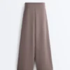 Pantalones de pierna ancha de modal Soft Touch con cintura tipo corsé Pantalones de pierna ancha de modal Soft Touch con cintura tipo corsé