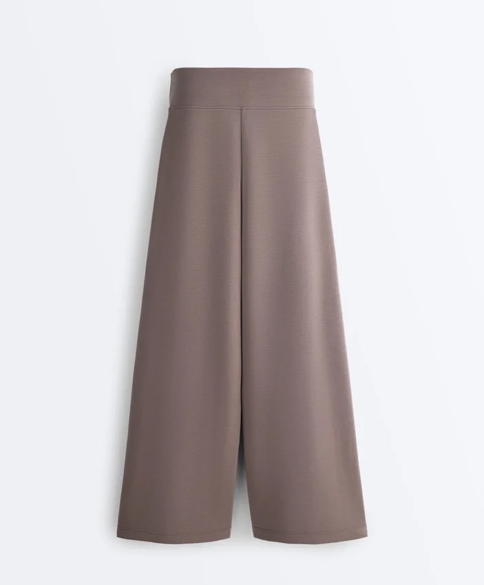 Pantalones de pierna ancha de modal Soft Touch con cintura tipo corsé Pantalones de pierna ancha de modal Soft Touch con cintura tipo corsé