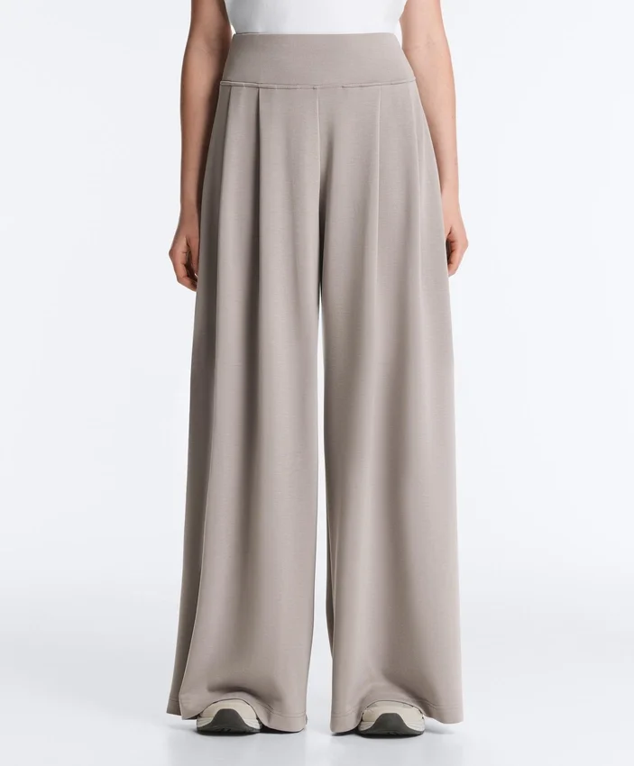 Pantalones de pierna ancha de modal Soft Touch con detalle de corsé Pantalones de pierna ancha de modal Soft Touch con detalle de corsé
