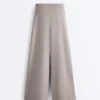 Pantalones de pierna ancha de modal Soft Touch con detalle de corsé Pantalones de pierna ancha de modal Soft Touch con detalle de corsé