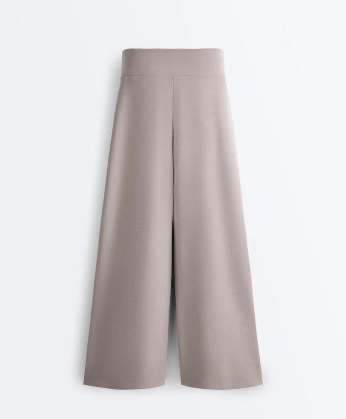 Pantalones de pierna ancha de modal Soft Touch con detalle de corsé Pantalones de pierna ancha de modal Soft Touch con detalle de corsé
