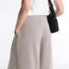 Pantalones de pierna ancha de modal Soft Touch con detalle de corsé Pantalones de pierna ancha de modal Soft Touch con detalle de corsé