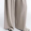 Pantalones de pierna ancha de modal Soft Touch con detalle de corsé Pantalones de pierna ancha de modal Soft Touch con detalle de corsé