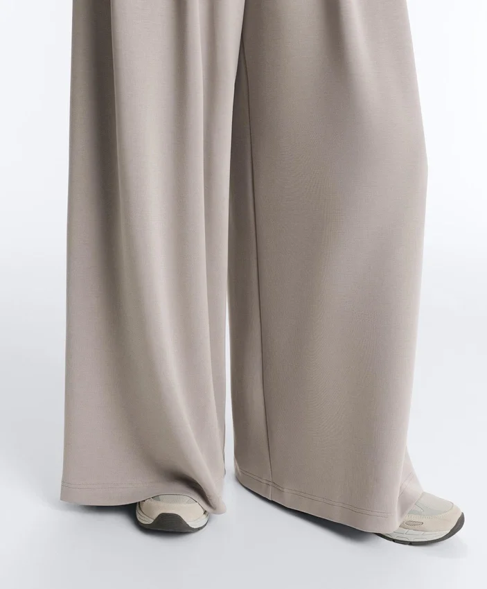 Pantalones de pierna ancha de modal Soft Touch con detalle de corsé Pantalones de pierna ancha de modal Soft Touch con detalle de corsé