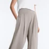 Pantalones de pierna ancha de modal Soft Touch con detalle de corsé Pantalones de pierna ancha de modal Soft Touch con detalle de corsé