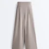 Pantalones de pierna ancha de modal Soft Touch con detalle de corsé Pantalones de pierna ancha de modal Soft Touch con detalle de corsé