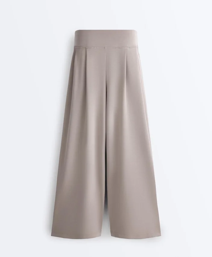 Pantalones de pierna ancha de modal Soft Touch con detalle de corsé Pantalones de pierna ancha de modal Soft Touch con detalle de corsé