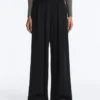 Pantalones de pierna ancha de modal Soft Touch con detalle de pliegues en la cintura Pantalones de pierna ancha de modal Soft Touch con detalle de pliegues en la cintura