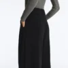 Pantalones de pierna ancha de modal Soft Touch con detalle de pliegues en la cintura Pantalones de pierna ancha de modal Soft Touch con detalle de pliegues en la cintura