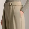 Pantalones de pierna ancha de modal Soft Touch con detalle de pliegues en la cintura Pantalones de pierna ancha de modal Soft Touch con detalle de pliegues en la cintura