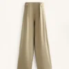 Pantalones de pierna ancha de modal Soft Touch con detalle de pliegues en la cintura Pantalones de pierna ancha de modal Soft Touch con detalle de pliegues en la cintura