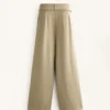 Pantalones de pierna ancha de modal Soft Touch con detalle de pliegues en la cintura Pantalones de pierna ancha de modal Soft Touch con detalle de pliegues en la cintura